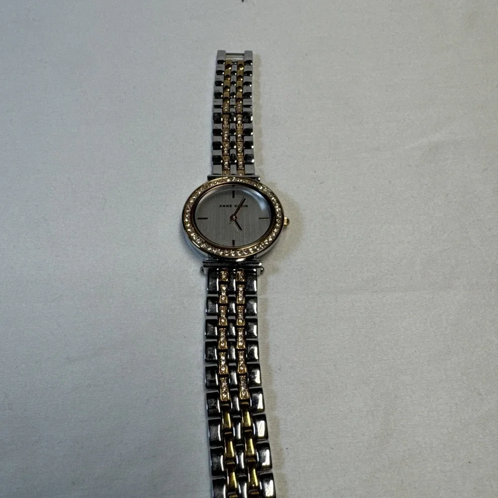 Anne Klein Women's Swarovski Crystal Two-Tone Silver And Gold Tone Finish